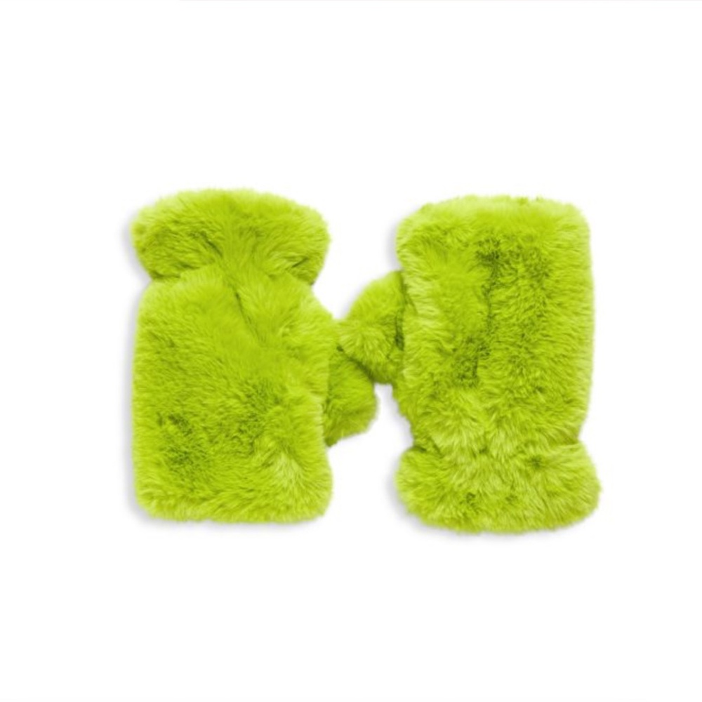 Apparis Ariel Kiwi Faux Fur Fingerless Gloves - Picture 2 of 5